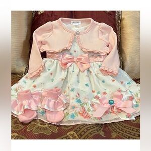 Nannette Baby kids dress with matching socks and bow price is firm